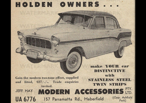 1957 FE HOLDEN MODERN ACCESSORIES PTY LTD AUSSIE REPRO AD ART PRINT POSTER