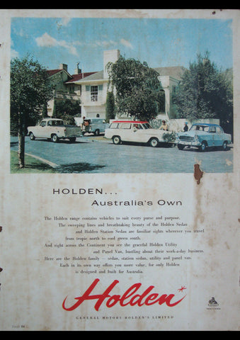 1957 FE HOLDEN RANGE AUSSIE REPRO AD ART PRINT POSTER