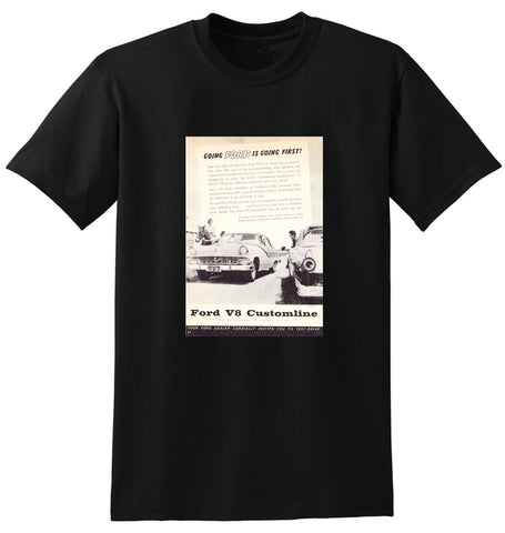 1957 FORD CUSTOMLINE TRI-TONE V8 AUSSIE AD TSHIRT