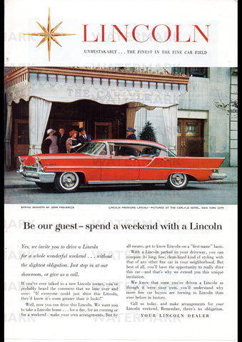 1957 FORD LINCOLN PREMIERE SPORT SEDAN USA REPRO AD ART PRINT POSTER