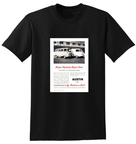 1958 AUSTIN 152 OMNIVAN & COACH BMC AUSSIE AD TSHIRT