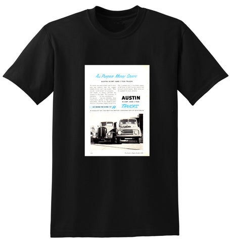 1958 AUSTIN 30 CWT & 3 TON TRUCKS BMC AD TSHIRT