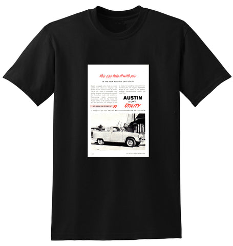 1958 AUSTIN 8 CWT UTILITY BMC AUSSIE AD TSHIRT