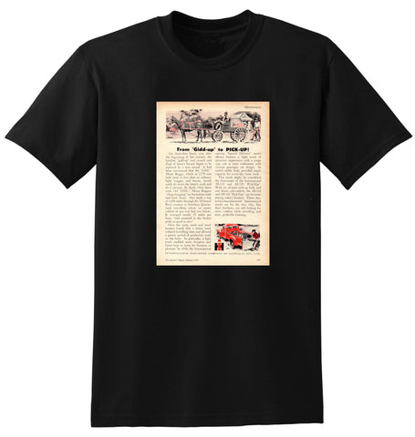 1958 INTERNATIONAL HARVESTER FROM GIDDY-UP TO PICK-UP! AUSSIE AD TSHIRT