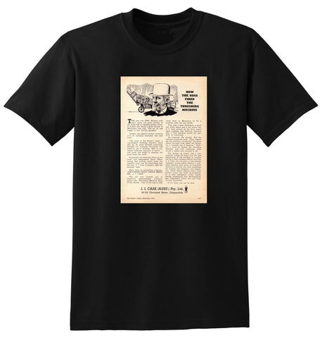 1958 J I CASE THRESHING MACHINE TRACTORS AUSSIE AD TSHIRT