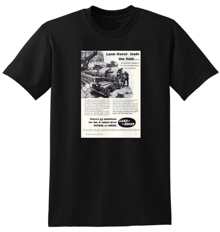 1958 LAND ROVER SERIES II LEADS THE FIELD AUSSIE AD TSHIRT