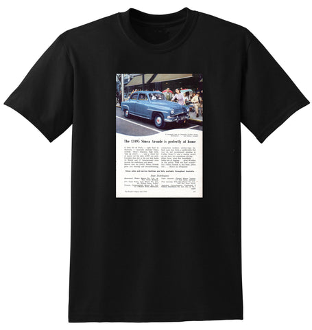 1958 SIMCA ARONDE SEDAN AUSSIE AD TSHIRT