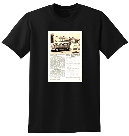 1958 VOLKSWAGEN VW DELIVERY VAN HELPS 20000 PEOPLE AUSSIE AD TSHIRT