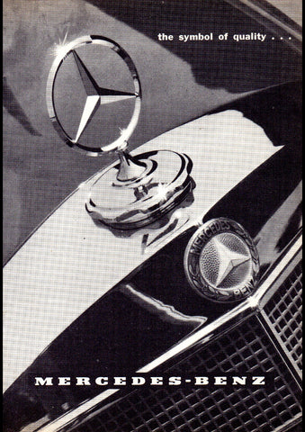 1959 MERCEDES BENZ 220S W180 PONTON THE SYMBOL OF QUALITY AUSSIE AD ART PRINT POSTER