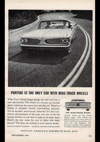 1959 PONTIAC CONVERTIBLE USA AD ART PRINT POSTER