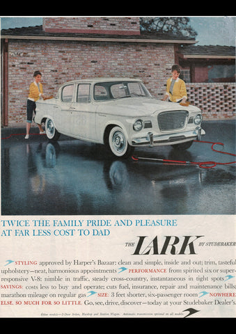 1959 STUDEBAKER LARK SEDAN USA AD ART PRINT POSTER