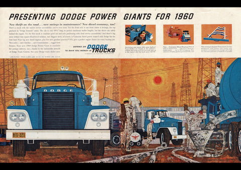 1960 DODGE POWER GIANT TRUCKS CHRYSLER USA AD ART PRINT POSTER