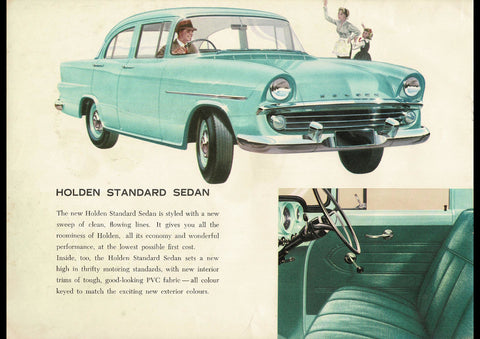 1960 FB HOLDEN STANDARD & SPECIAL SEDAN AUSSIE AD ART PRINT POSTER