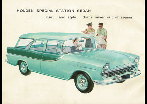 1960 FB HOLDEN STANDARD & SPECIAL SEDAN & WAGON AUSSIE AD ART PRINT POSTER