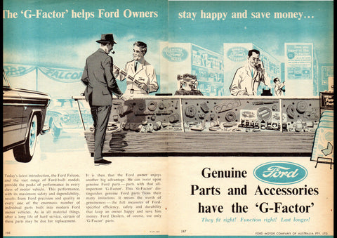 1960 FORD GENUINE PARTS & ACCESSORIES AUSSIE AD ART PRINT POSTER