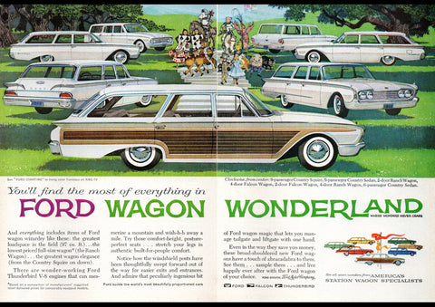 1960 FORD WAGON RANGE USA AD ART PRINT POSTER