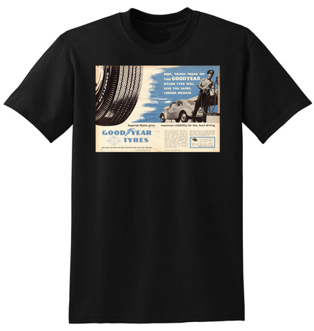 1960 GOOD YEAR TYRES VOLKSWAGEN BEETLE AUSSIE AD TSHIRT