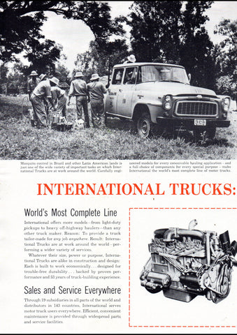 1960 INTERNATIONAL HARVESTER TRUCK RANGE AUSSIE AD ART PRINT POSTER