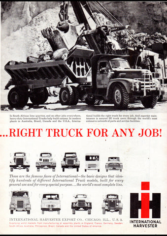 1960 INTERNATIONAL HARVESTER TRUCK RANGE AUSSIE AD ART PRINT POSTER