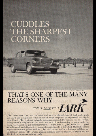 1960 STUDEBAKER LARK 2 DOOR USA AD ART PRINT POSTER