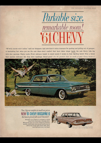 1961 CHEVROLET BISCAYNE BEL-AIR IMPALA CORVAIR USA AD ART PRINT POSTER