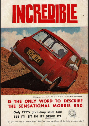 1961 MINI MORRIS 850 BMC AUSSIE AD ART PRINT POSTER