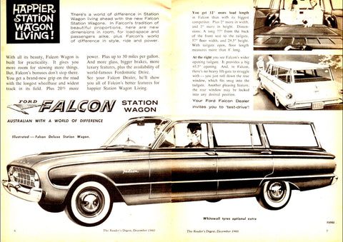1961 XK FORD FALCON WAGONS AUSSIE AD ART PRINT POSTER