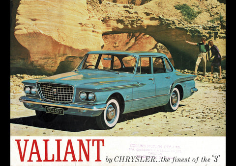 1962 CHRYSLER VALIANT RV1 SERIES 225 SEDAN AUSSIE AD ART PRINT POSTER