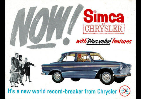 1963 CHRYSLER SIMCA ARONDE SEDAN AUSSIE AD ART PRINT POSTER