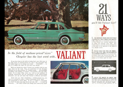 1963 CHRYSLER VALIANT SV1 SEDAN AUSSIE AD ART PRINT POSTER