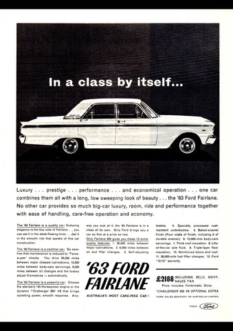 1963 FC FORD FAIRLANE COMPACT AUSSIE AD ART PRINT POSTER