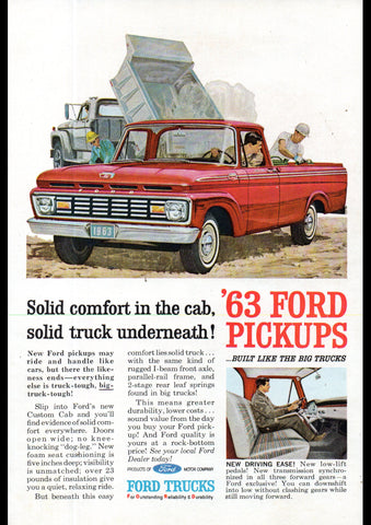 1963 FORD F SERIES PICKUP TRUCK USA AD ART PRINT POSTER