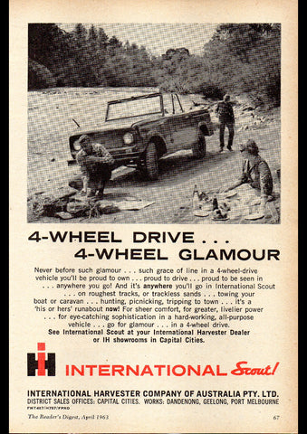 1963 INTERNATIONAL SCOUT 4WD AUSSIE AD ART PRINT POSTER