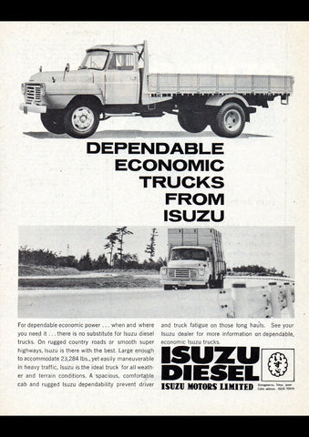 1963 ISUZU DIESEL TRUCK AUSSIE AD ART PRINT POSTER