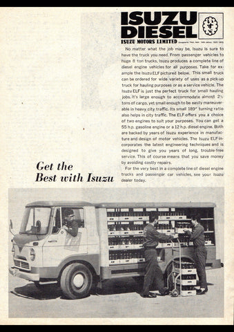 1963 ISUZU ELF DIESEL TRUCK AUSSIE AD ART PRINT POSTER