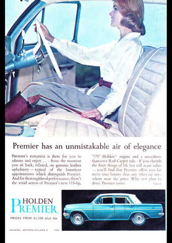 1964 EH HOLDEN PREMIER AUSSIE AD ART PRINT POSTER