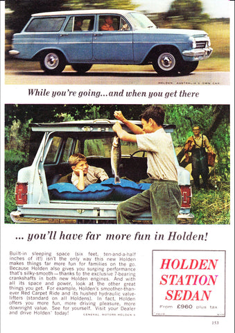 1964 EH HOLDEN STATION SEDAN WAGON AUSSIE AD ART PRINT POSTER