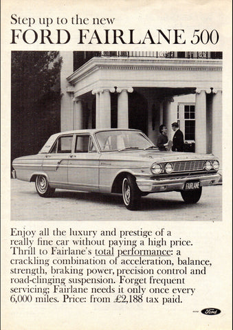 1964 FD FORD FAIRLANE 500 SEDAN AUSSIE AD ART PRINT POSTER