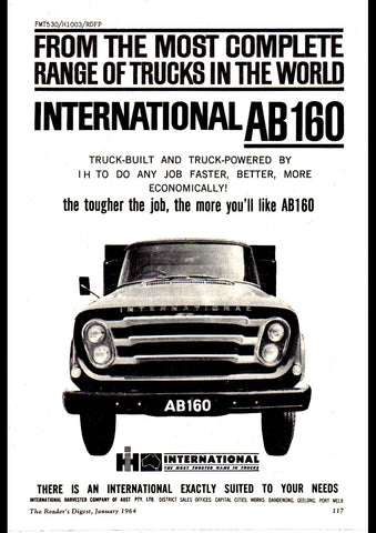 1964 INTERNATIONAL HARVESTER AB160 TRUCK AUSSIE AD ART PRINT POSTER