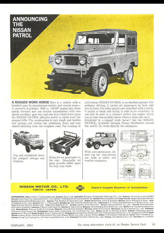 1964 NISSAN PATROL INTERNATIONAL AD ART PRINT POSTER