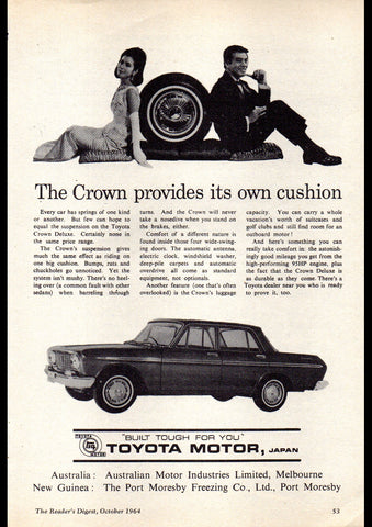 1964 TOYOTA CROWN S40 SEDAN AUSSIE AD ART PRINT POSTER