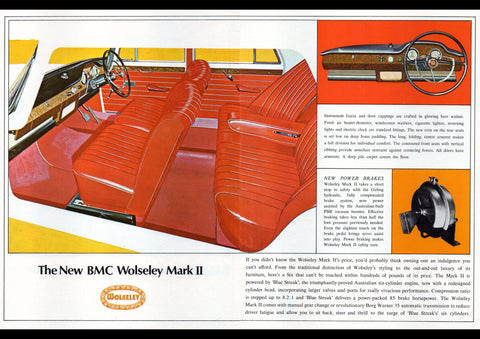 1964 WOLSELEY MARK II BMC AUSSIE AD ART PRINT POSTER