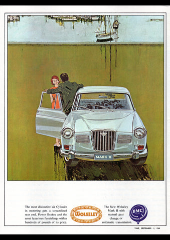 1964 WOLSELEY MARK II BMC AUSSIE AD ART PRINT POSTER