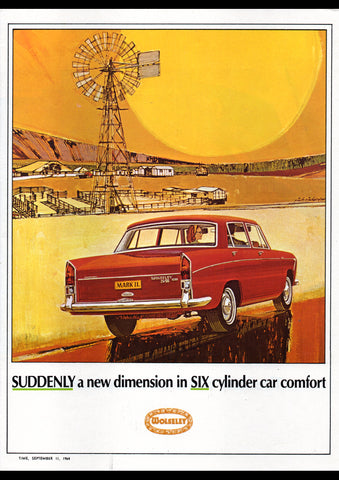 1964 WOLSELEY MARK II BMC AUSSIE AD ART PRINT POSTER