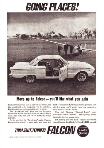 1964 XM FORD FALCON 2 DOOR HARDTOP AUSSIE AD ART PRINT POSTER