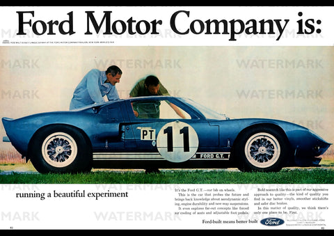 1965 FORD GT USA REPRO AD ART PRINT POSTER