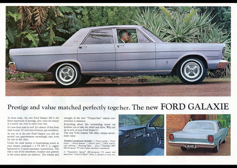 1965 FORD GALAXIE 500 AUSSIE AD ART PRINT POSTER