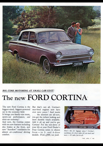 1965 FORD CORTINA AUSSIE AD ART PRINT POSTER