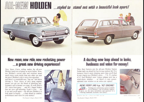 1965 HD HOLDEN SPECIAL & STATION SEDAN AUSSIE AD ART PRINT POSTER