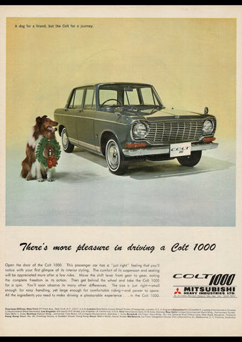 1965 MITUSBISHI COLT 1000 SEDAN INTERNATIONAL AD ART PRINT POSTER